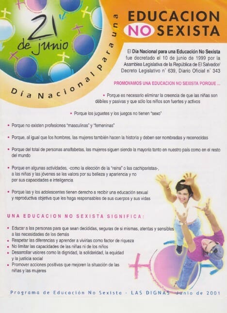 21 DE JUNIO – DÍA NACIONAL PARA UNA EDUCACIÓN NO SEXISTA | 2001