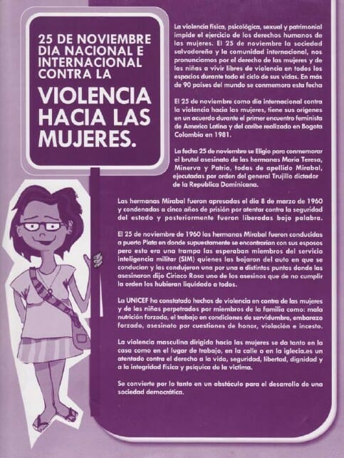 25 DE NOVIEMBRE – DÍA NACIONAL E INTERNACIONAL CONTRA LA VIOLENCIA HACIA LAS MUJERES