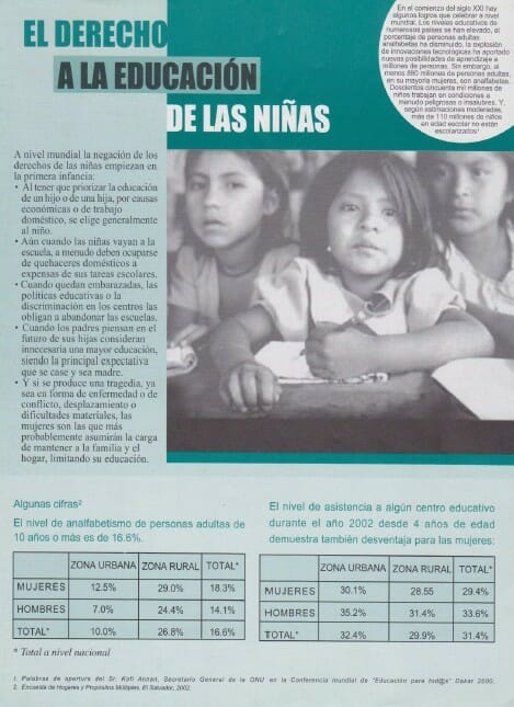 EL DERECHO A LA EDUCACIÓN DE LAS NIÑAS – 2003