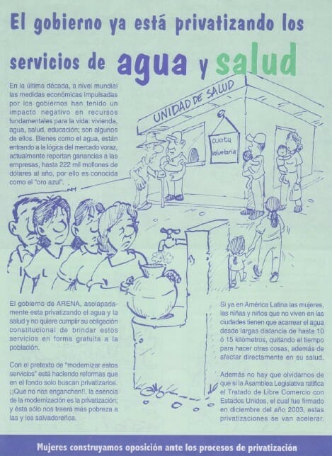 EL GOBIERNO YA ESTÁ PRIVATIZANDO LOS SERVICIOS DE AGUA Y SALUD | 2004