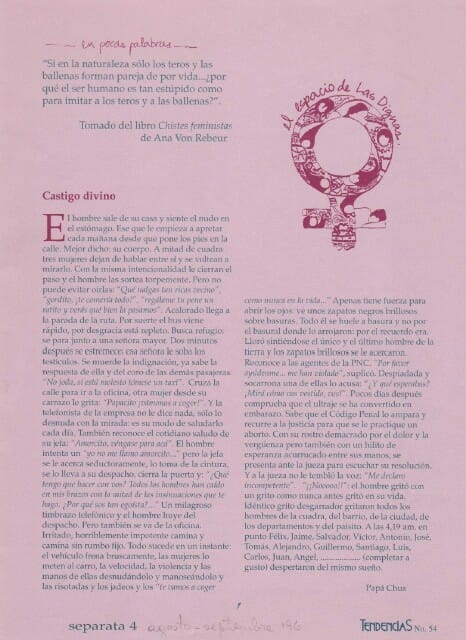TENDENCIAS #54 EL ESPACIO DE LAS DIGNAS | AGOSTO – SEPTIEMBRE 1996