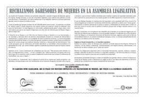 IMA_Rechazamos Agresores de Mujeres en la Asamblea Legislativa 07 04 2014