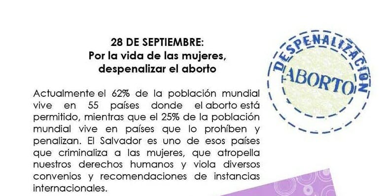 POR LA VIDA DE LAS MUJERES, DESPENALIZAR EL ABORTO | COMUNICADO 28SEPT 2011