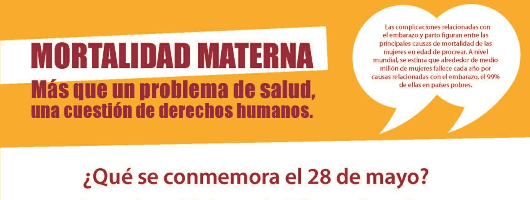 MORTALIDAD MATERNA MÁS QUE UN PROBLEMA DE SALUD UNA CUESTION DE DERECHOS HUMANOS | HOJA INFORMATIVA