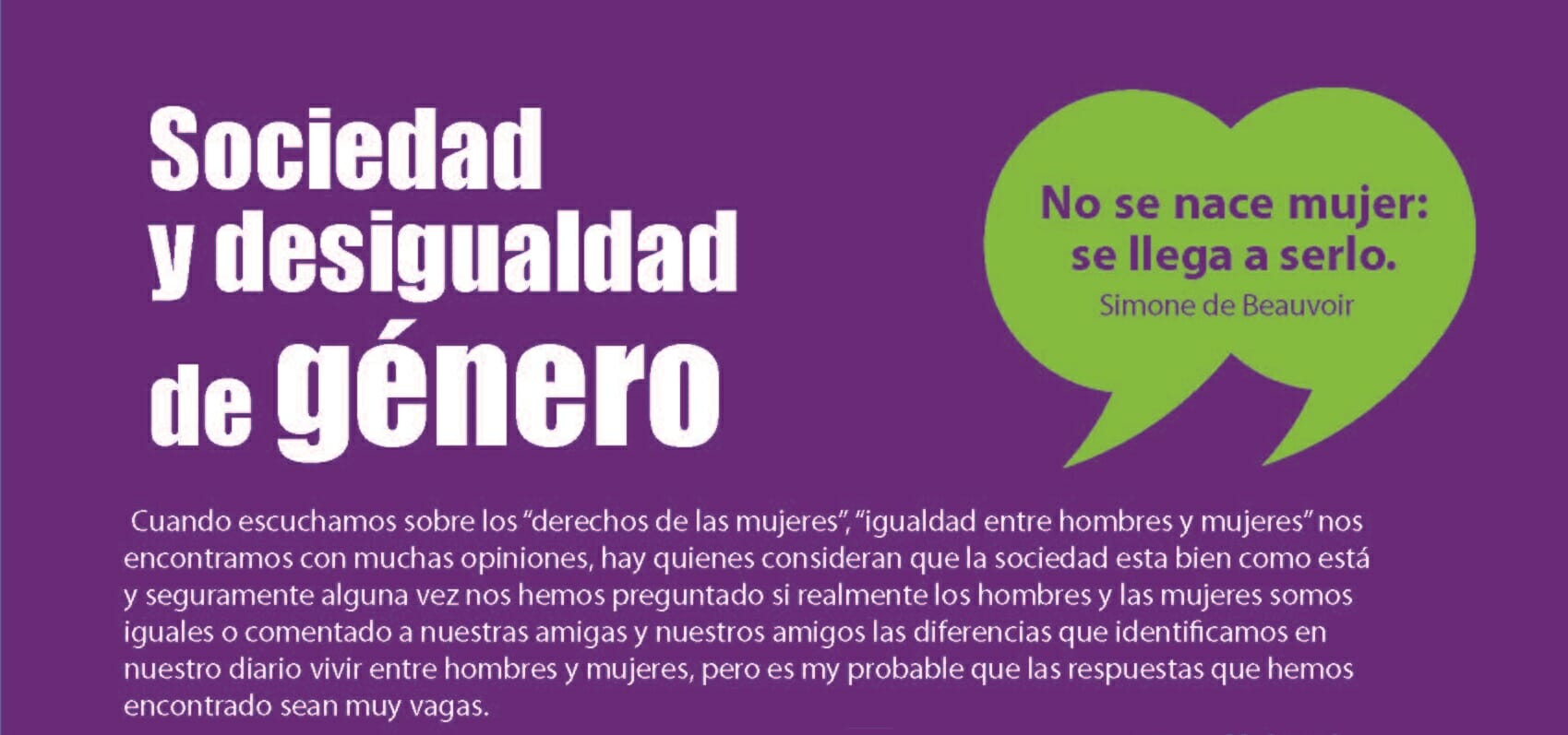 SOCIEDAD Y DESIGUALDAD DE GÉNERO | HOJA INFORMATIVA