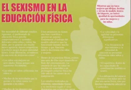 EL SEXISMO EN LA EDUCACIÓN FÍSICA | HOJA INFORMATIVA 2003
